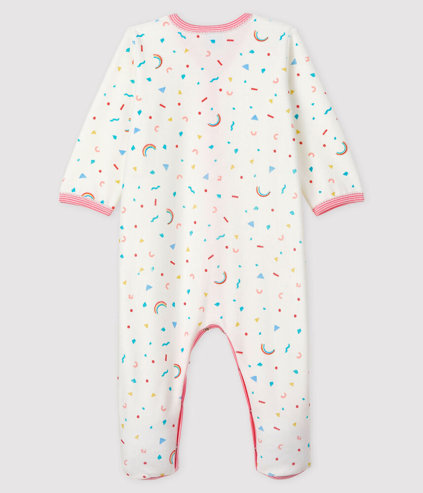Dors-bien imprimé confettis bébé fille en velours