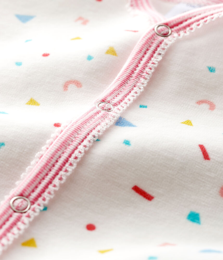 Dors-bien imprimé confettis bébé fille en velours