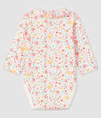 Body fleuri à col bébé fille en côte