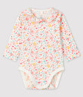 Body fleuri à col bébé fille en côte