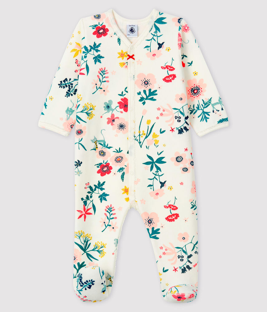 Dors-bien à imprimé fleuri bébé fille en velours