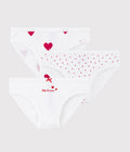 Lot de culottes enfant en coton imprimé cœurs