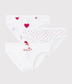 Lot de culottes enfant en coton imprimé cœurs