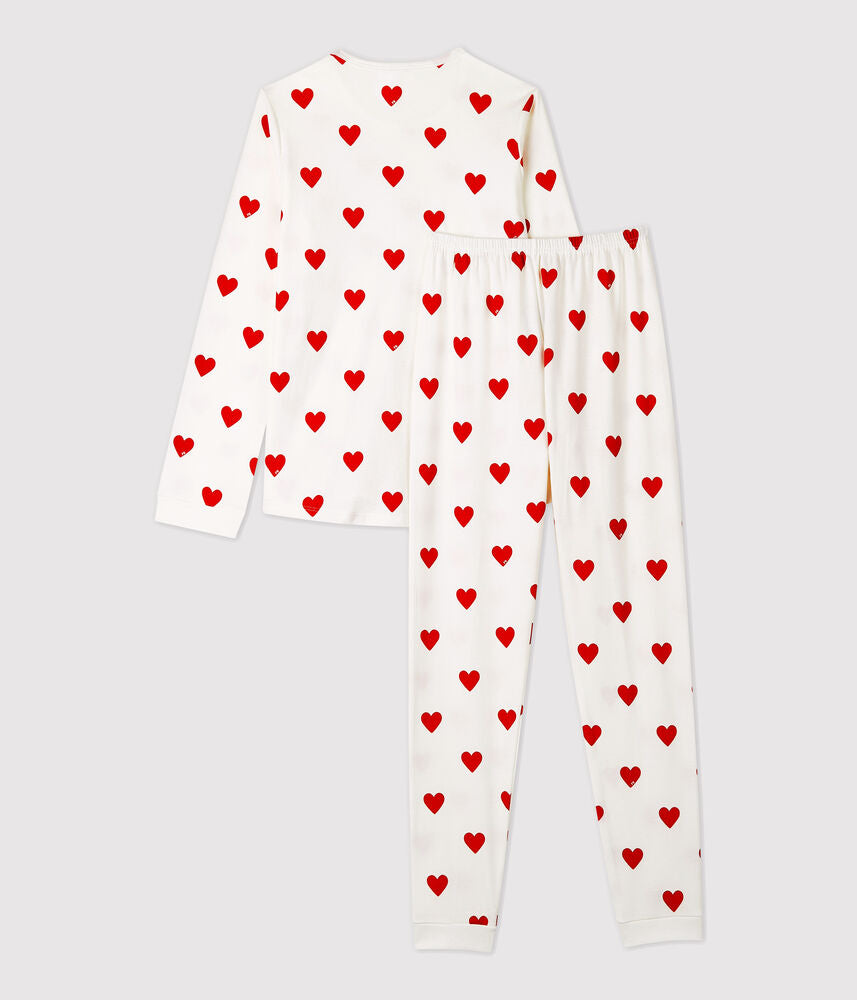 Pyjama enfant en coton imprimé cœurs