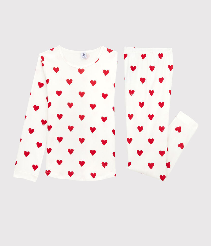 Pyjama enfant en coton imprimé cœurs