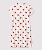 Chemise de nuit cœur fille en coton