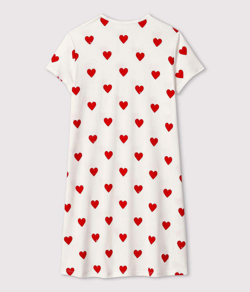 Chemise de nuit cœur fille en coton