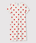 Chemise de nuit cœur fille en coton