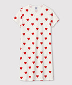Chemise de nuit cœur fille en coton