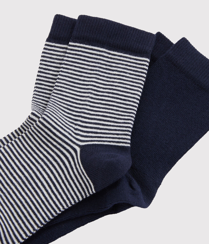 Lot de chaussettes enfant en coton à rayures