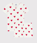 Pyjama short enfant en coton imprimé cœurs