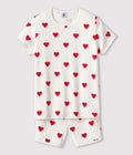 Pyjama short enfant en coton imprimé cœurs