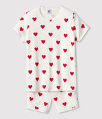 Pyjama short enfant en coton imprimé cœurs