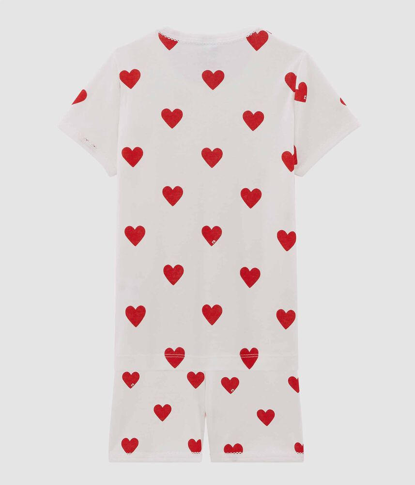 Pyjama short enfant en coton imprimé cœurs