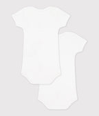 Lot de 2 bodies blancs manches courtes bébé