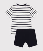 Pyjama short enfant en coton à rayures