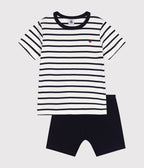 Pyjama short enfant en coton à rayures
