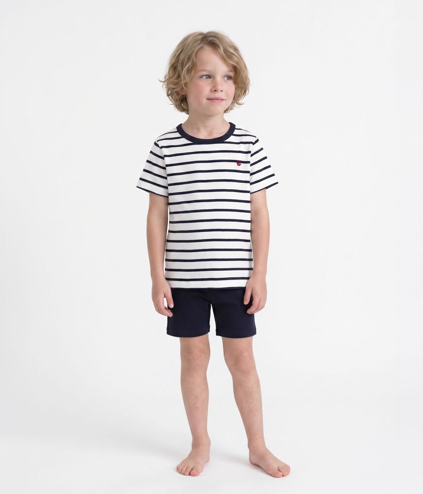 Pyjama short enfant en coton à rayures
