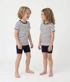 Pyjama short enfant en coton à rayures