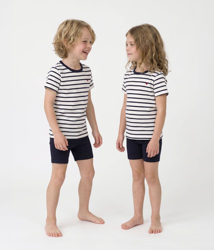 Pyjama short enfant en coton à rayures