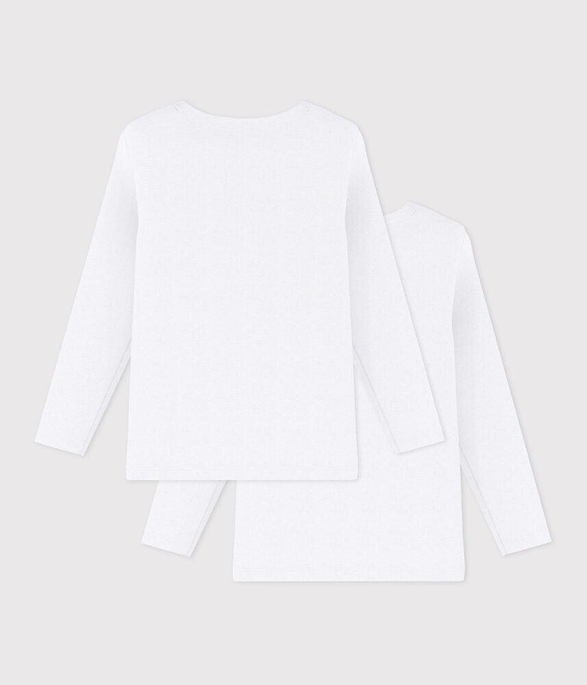 Lot de T-shirts manches longues enfant en coton uni