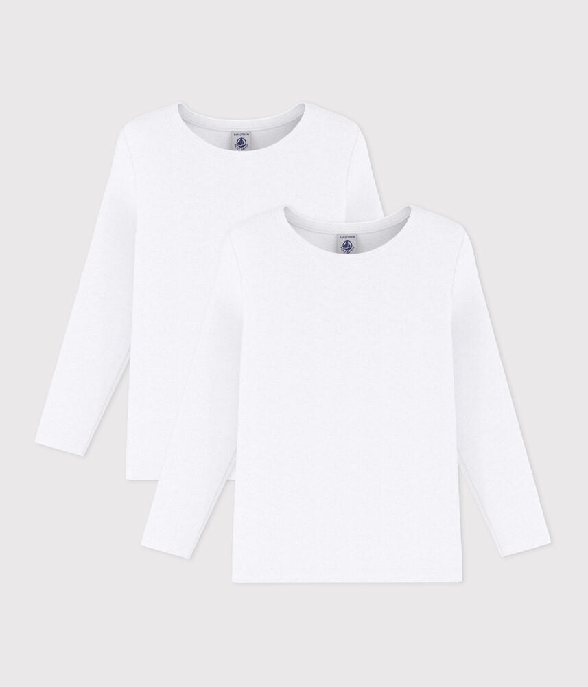 Lot de T-shirts manches longues enfant en coton uni