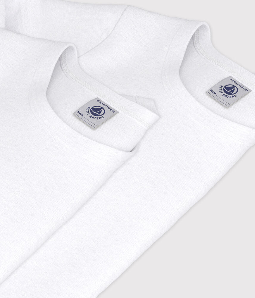 Lot de T-shirts manches longues enfant en coton uni