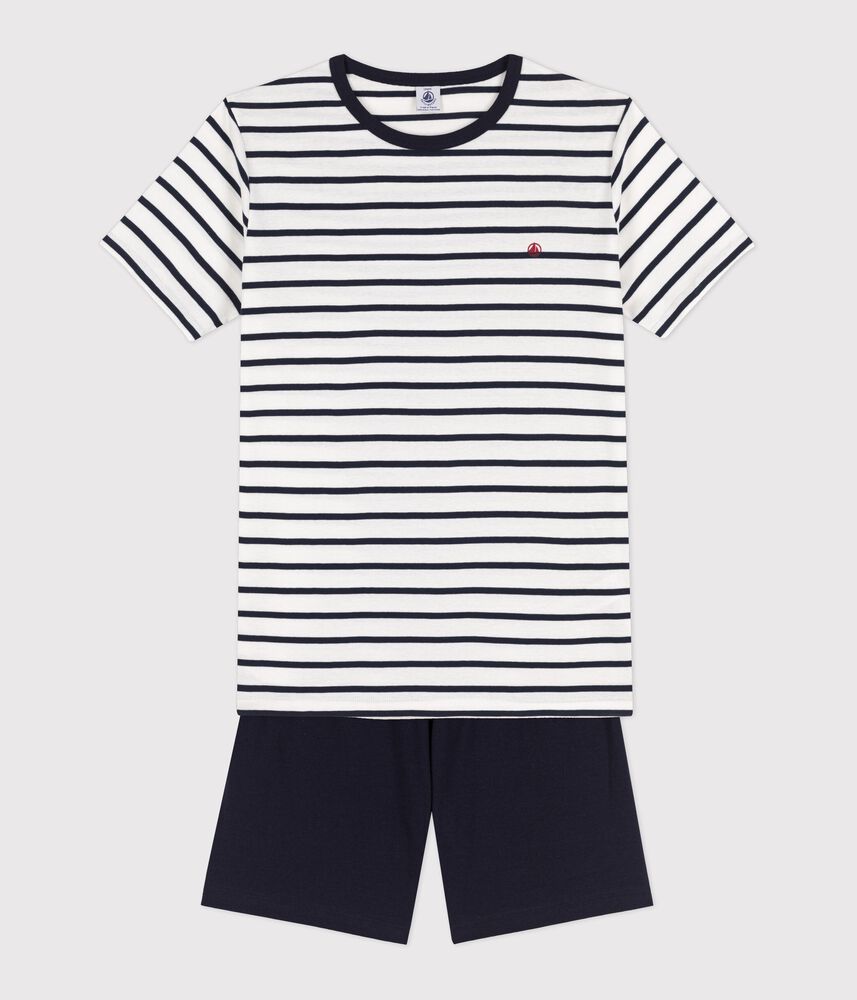 Pyjama short enfant en coton à rayures