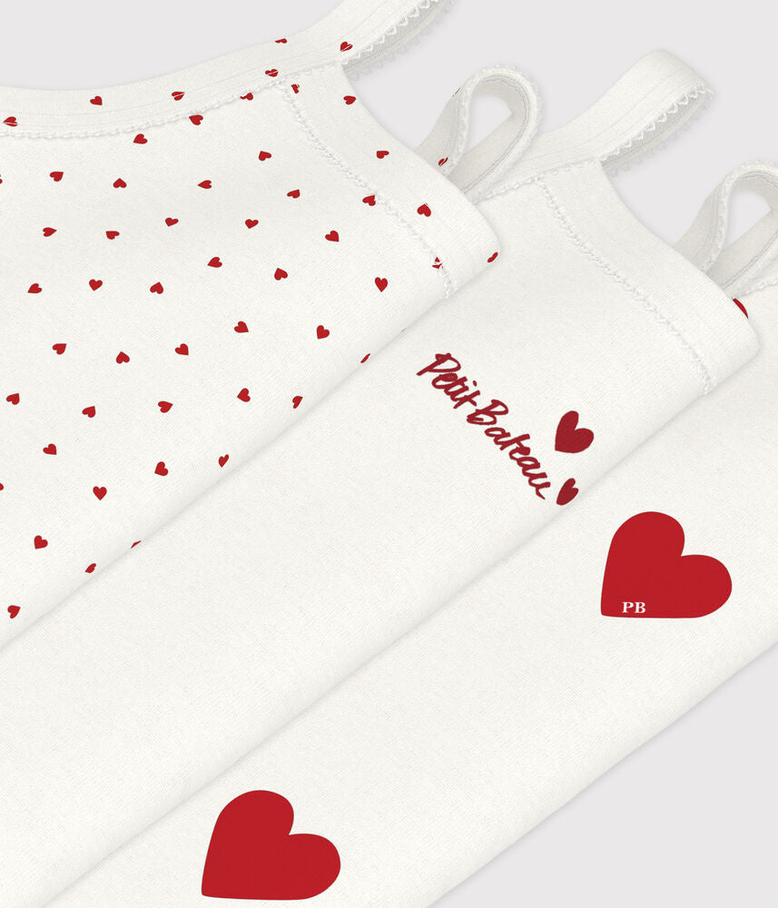 Lot de bodies à bretelles bébé en coton emblématique imprimé coeur