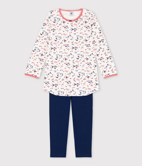 Chemise de nuit avec legging petite fille en coton