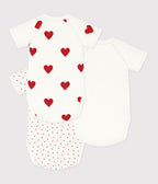 Lot de bodies croisés manches courtes bébé mixte en coton imprimé coeur