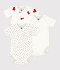 Lot de bodies croisés manches courtes bébé mixte en coton imprimé coeur