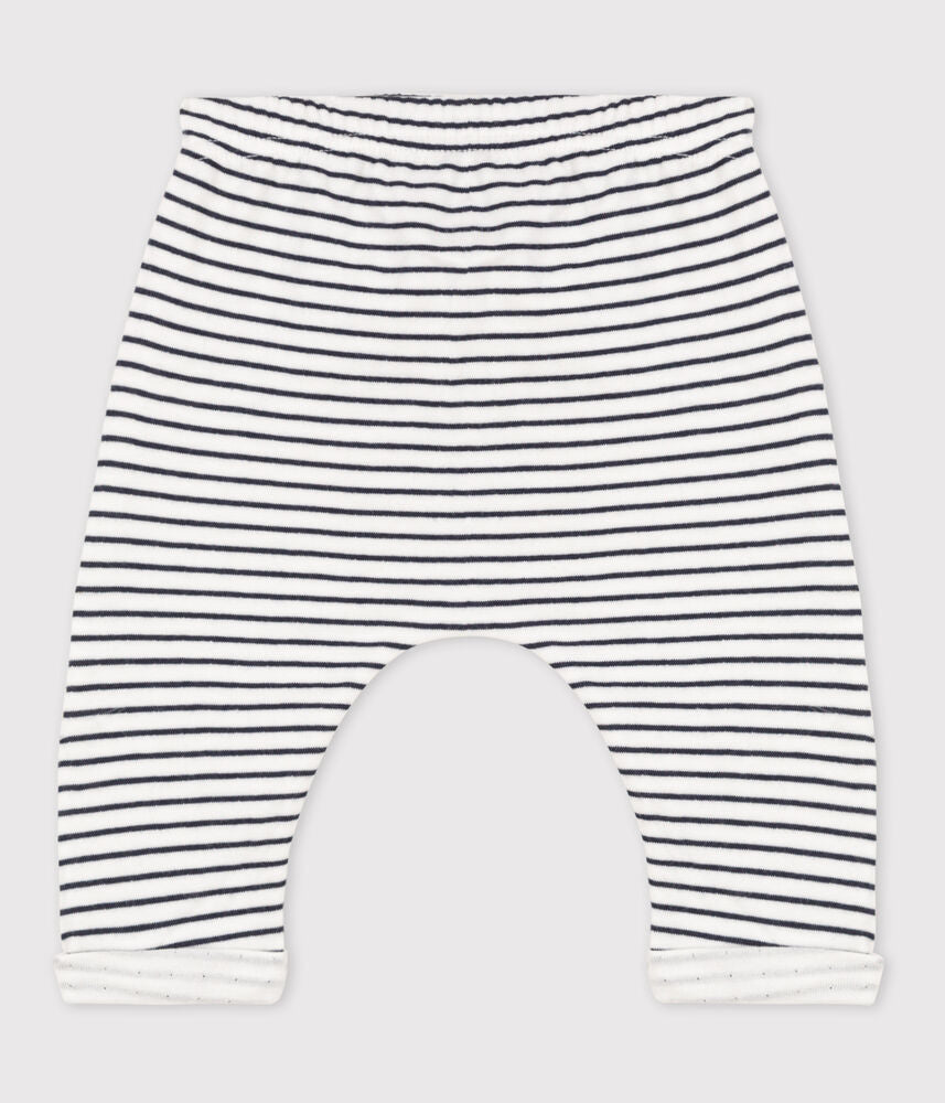 Pantalon à rayures marinières bébé en tubique en coton