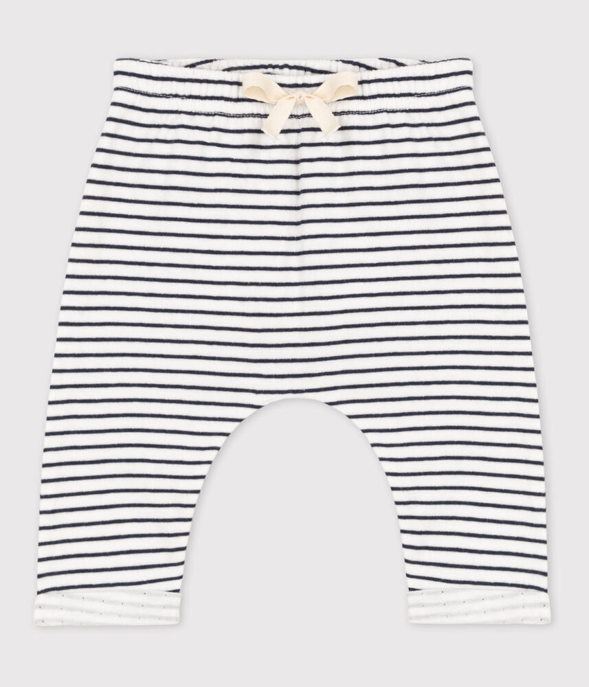 Pantalon à rayures marinières bébé en tubique en coton