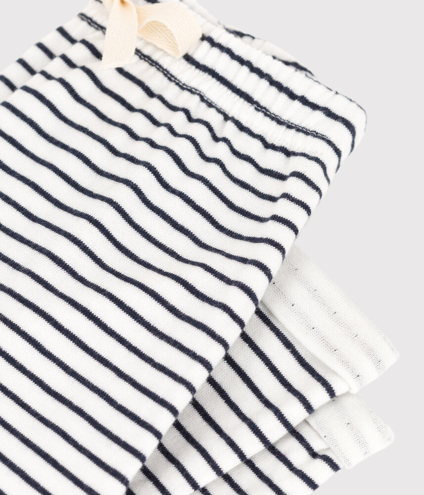 Pantalon à rayures marinières bébé en tubique en coton