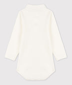 Body bébé col polo en coton uni