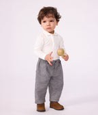 Body bébé col polo en coton uni