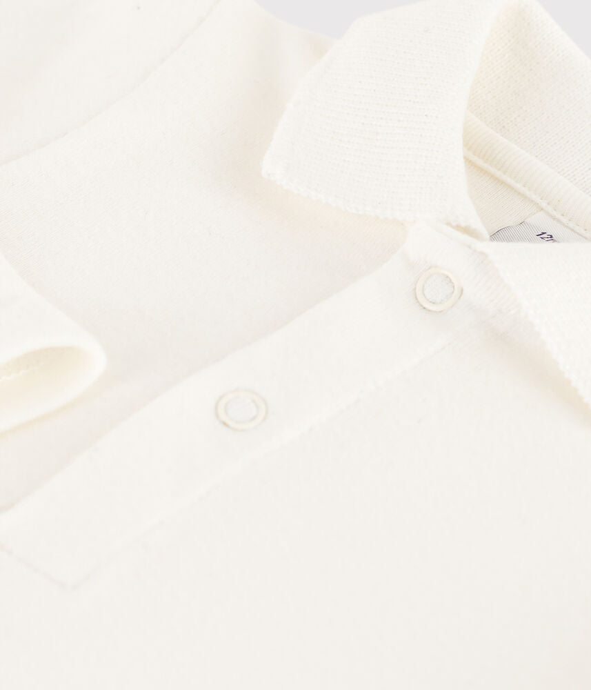 Body bébé col polo en coton uni