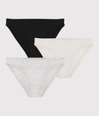 Lot de culottes femme en coton léger uni
