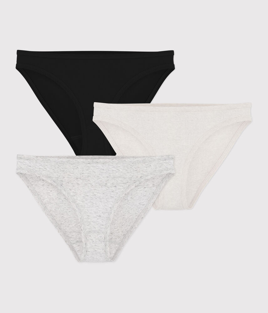 Lot de culottes femme en coton léger uni
