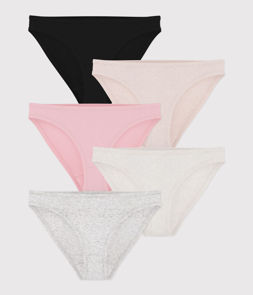Lot de culottes femme en coton léger uni