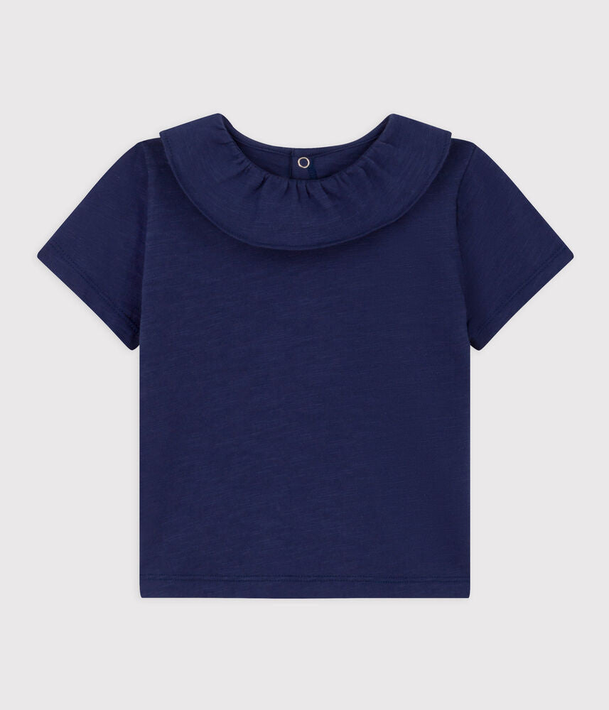 Blouse manches courtes bébé en jersey flammé