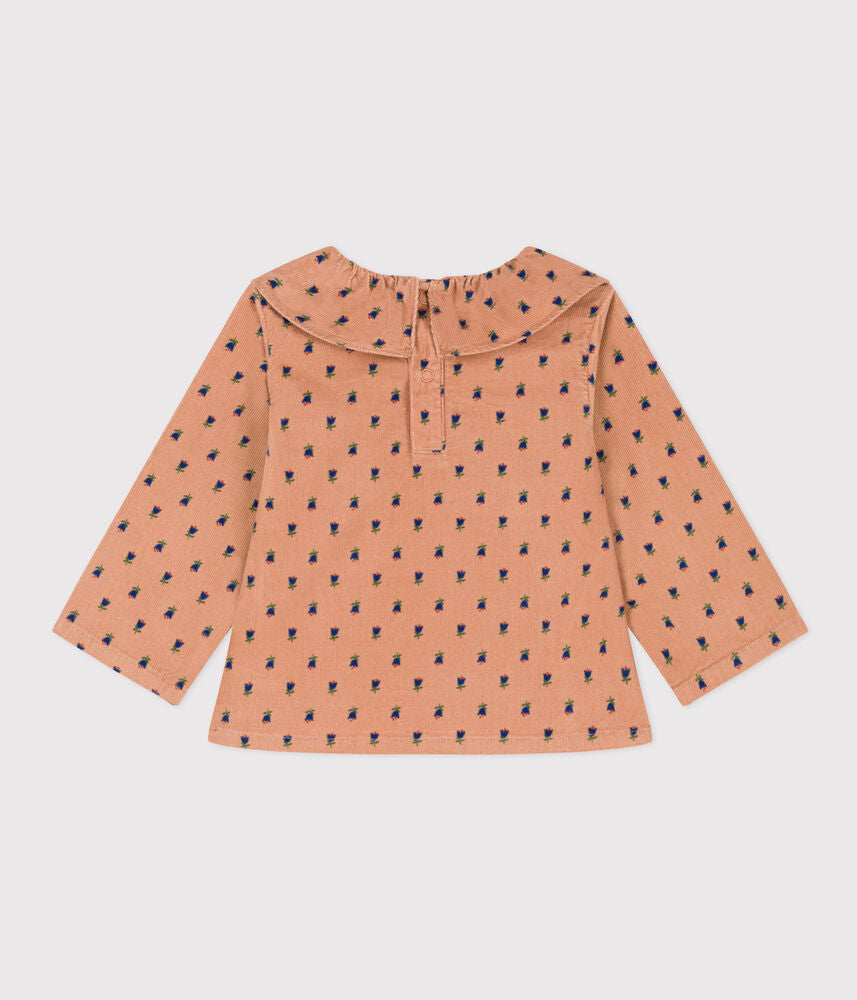 Blouse manches longues en velours bébé