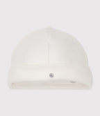 Bonnet naissance bébé en velours uni en coton