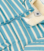 Doudoune rayée capuche rétractable bébé