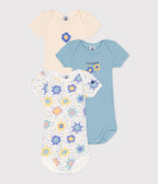 Lot de 3 bodies manches courtes en coton bébé