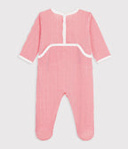 Pyjama bébé en coton ouverture au dos rayé