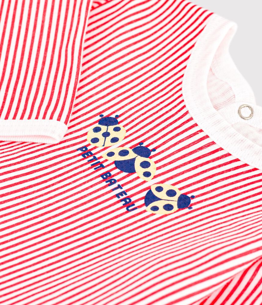 Pyjama bébé en coton ouverture au dos rayé