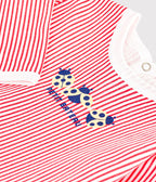 Pyjama bébé en coton ouverture au dos rayé