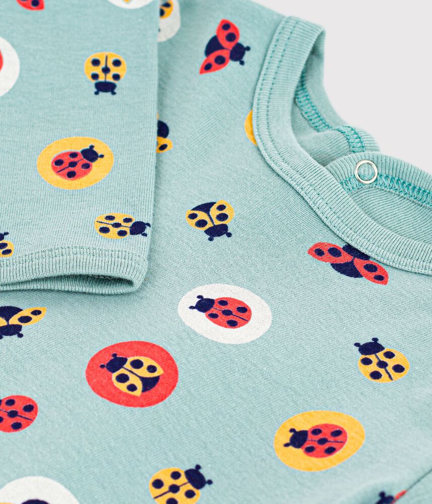 Pyjama bébé en coton ouverture au dos imprimé coccinelles